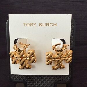 NIP TORY BURCH Roxanne Hidden Hinge Earrings Puffy Design